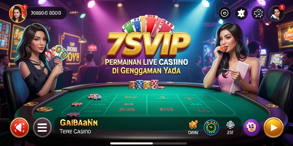 Tampilan gameplay Live Casino yang mendebarkan dan interaktif di 7SVIP.