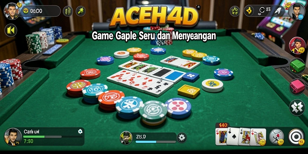 Tampilan gameplay ACEH4D yang menarik saat permainan Gaple.