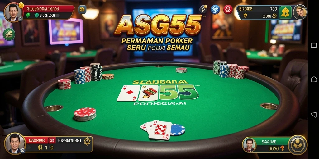 Tampilan gameplay Poker yang seru dan kompetitif di ASG55.