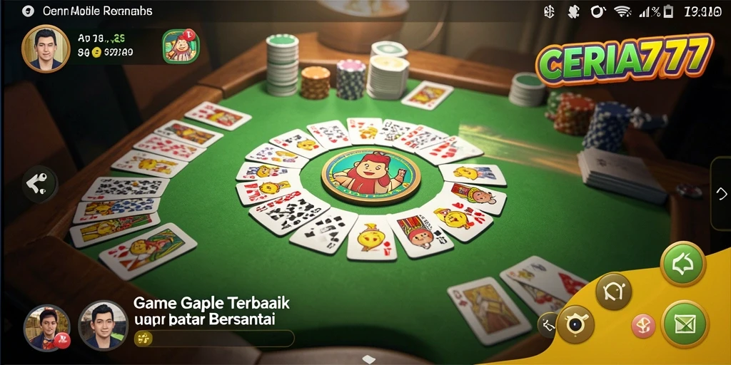 Screenshot gameplay CERIA777 menunjukkan keseruan bermain Gaple.