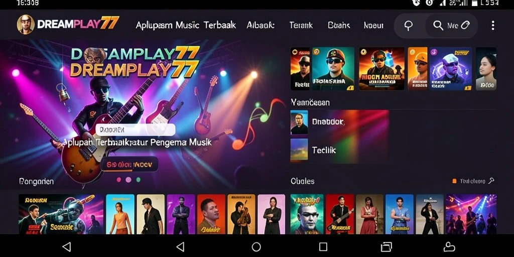 Screenshot utama <strong>DREAMPLAY77</strong> menampilkan gameplay musik yang seru dan interaktif.