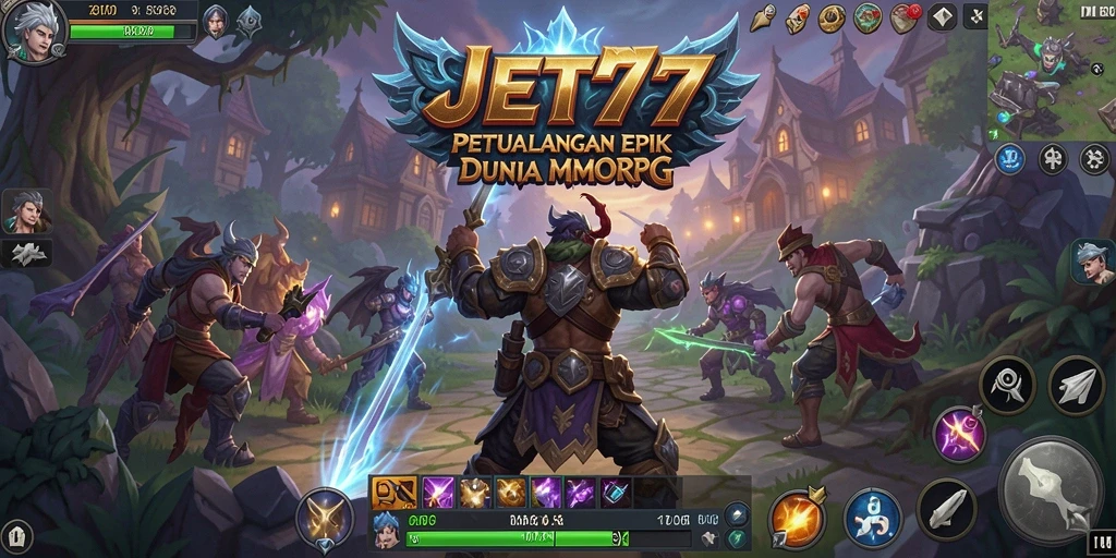 Tangkapan layar gameplay JET77 yang menampilkan petualangan seru di dunia MMORPG.