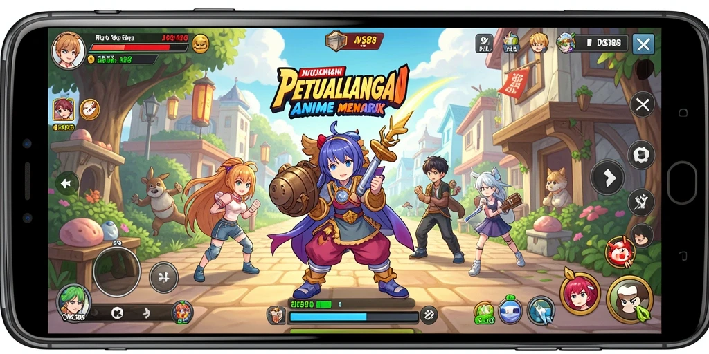 Screenshot utama JVS88 menampilkan aksi seru dalam dunia anime.