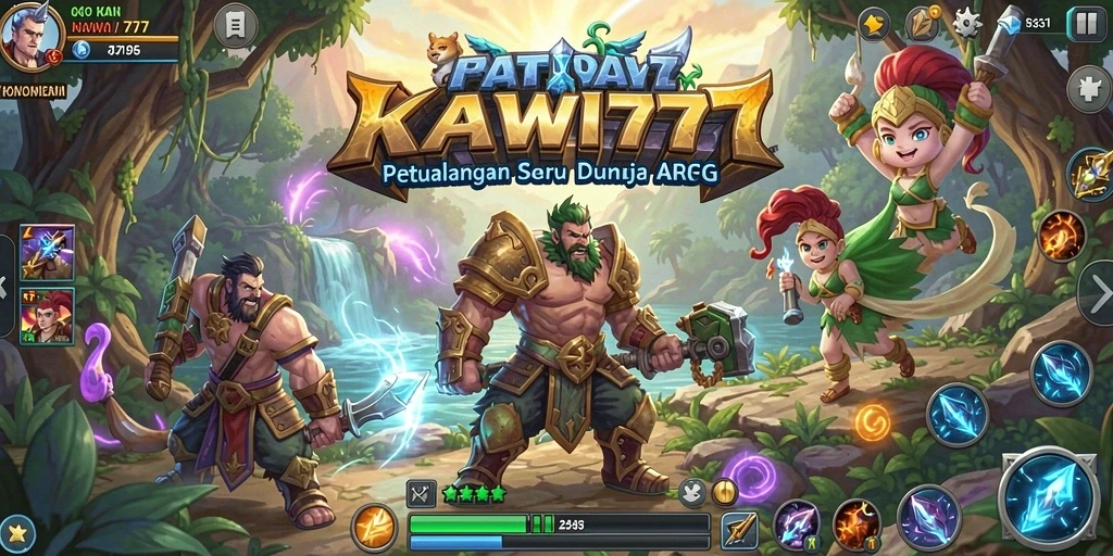 Tangkapan layar menunjukkan berbagai aksi seru dalam game KAWI777.