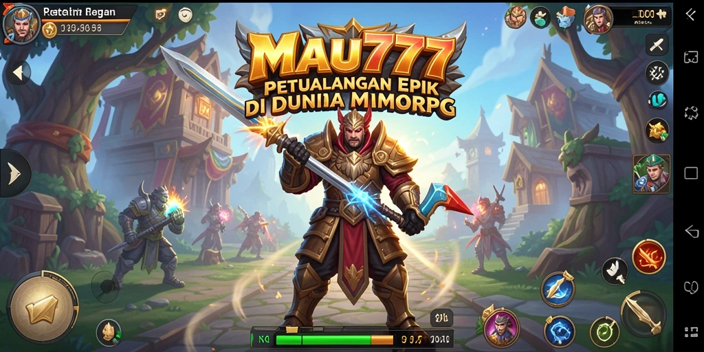 Tampilan sinematik dari gameplay petualangan MMORPG yang seru.