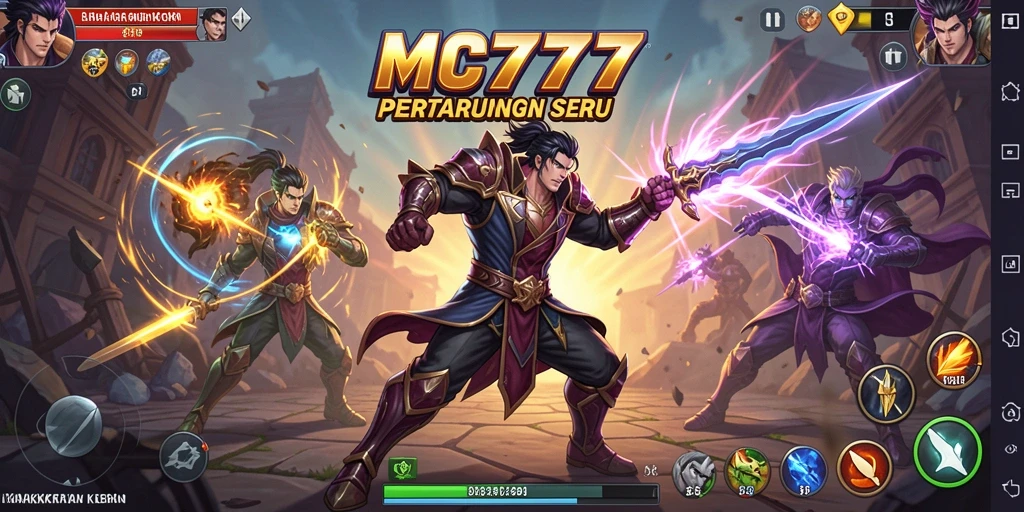 Screenshot gameplay yang menunjukkan pertarungan mendebarkan di MC777.