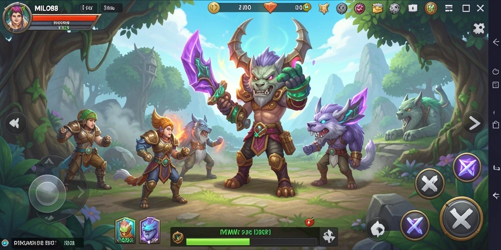 Screenshot gameplay <strong>MILO88</strong> menampilkan karakter dalam pertarungan epik.