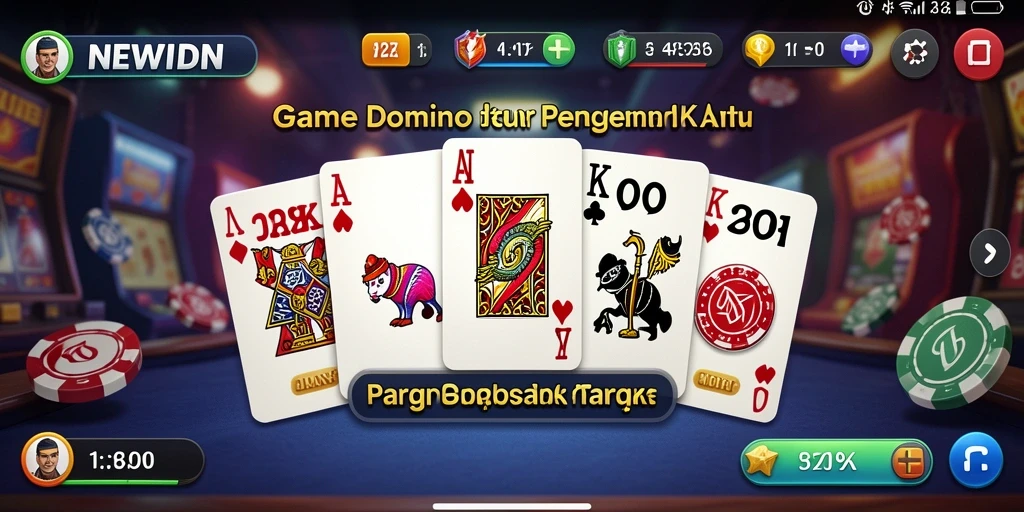 Tampilan gameplay mendebarkan dari permainan Domino di NEWIDN.