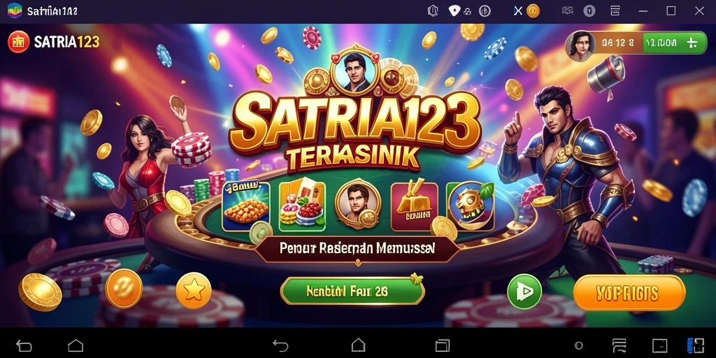 Gambaran mendebarkan dari gameplay kasino di SATRIA123.