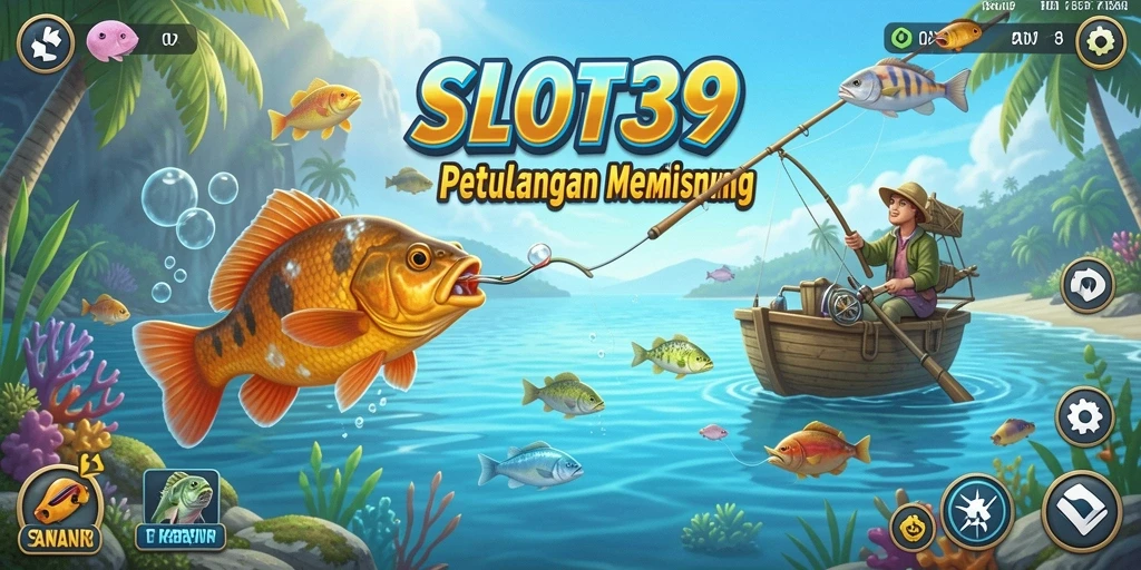 Tampilan gameplay SLOT39 yang menawan saat memancing ikan.
