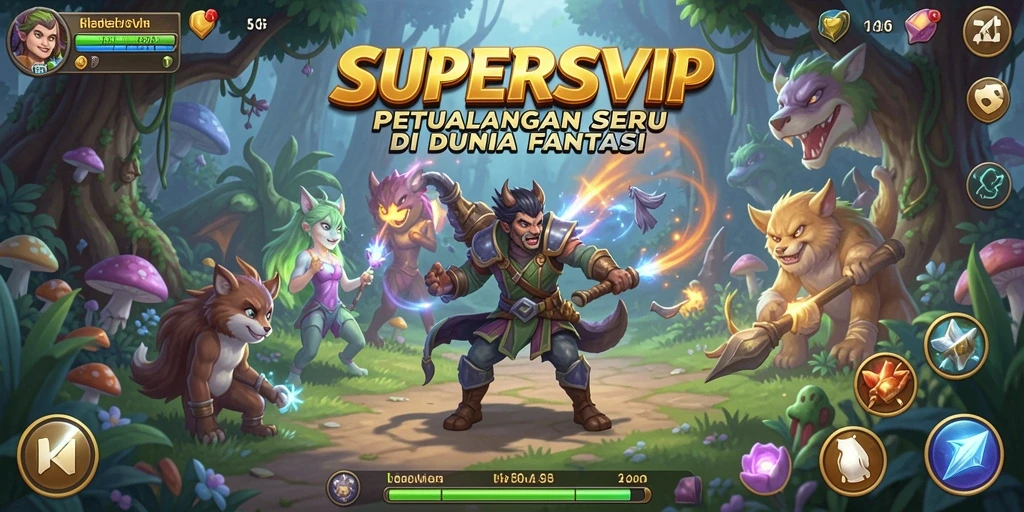 Screenshot gameplay SUPERSVIP menampilkan eksplorasi luar biasa di dunia petualangan.