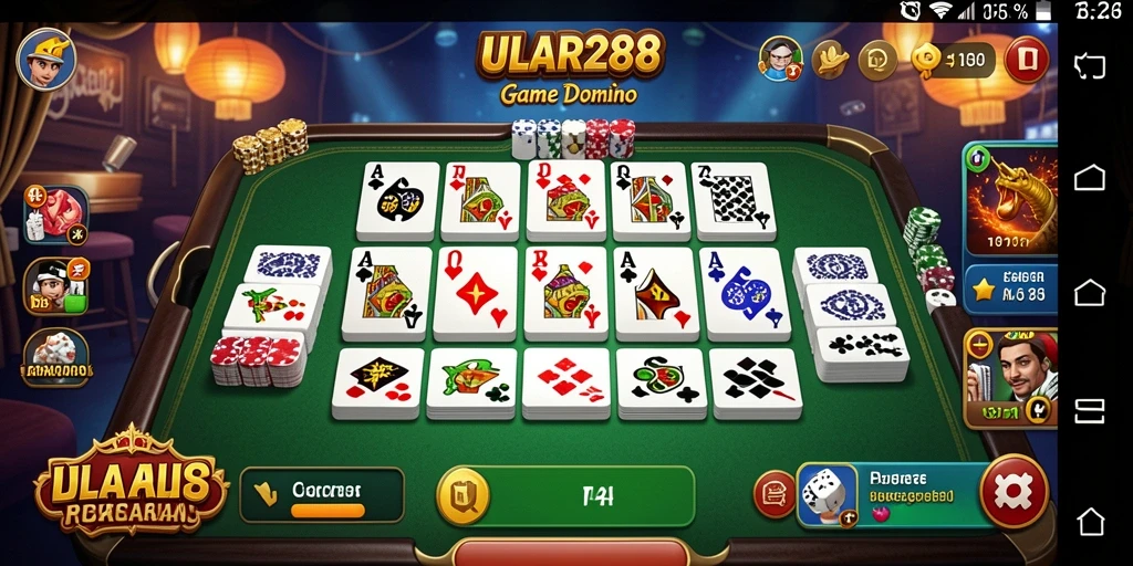 Tampilan gameplay Domino yang menarik dan seru dalam ULAR288.